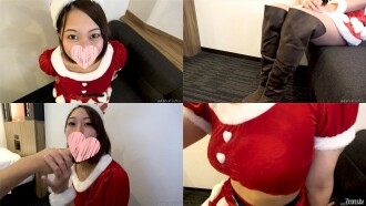 アカリちゃん22歳サンタコスで中出しクリスマスプレゼント壁薄ホテルで喘ぎ声我慢させながらメリクリガン突き中出しクリスマス